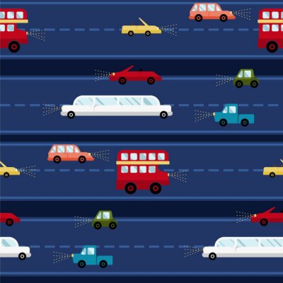 Behang Van het de achtergrond patroonpatroon van het beeldverhaal vector naadloze naadloze de reistextuur