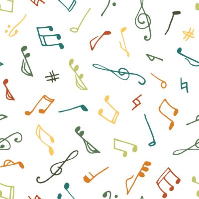 Behang Varicolored naadloze muziek patroon