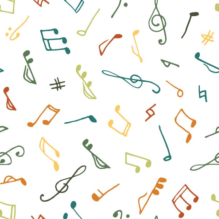 Behang Varicolored naadloze muziek patroon