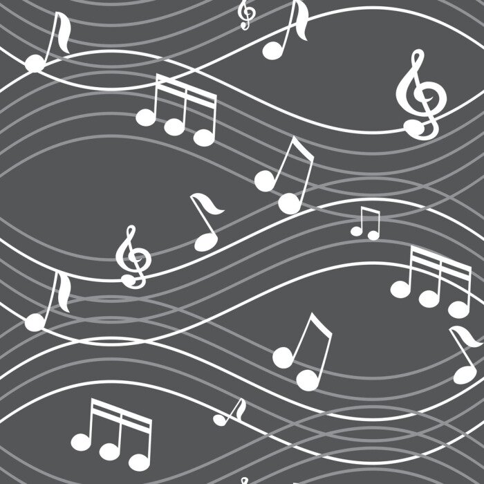 Behang vector abstracte naadloze achtergrond muziek noten