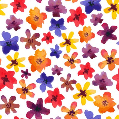Behang Vector aquarel bloemenpatroon.