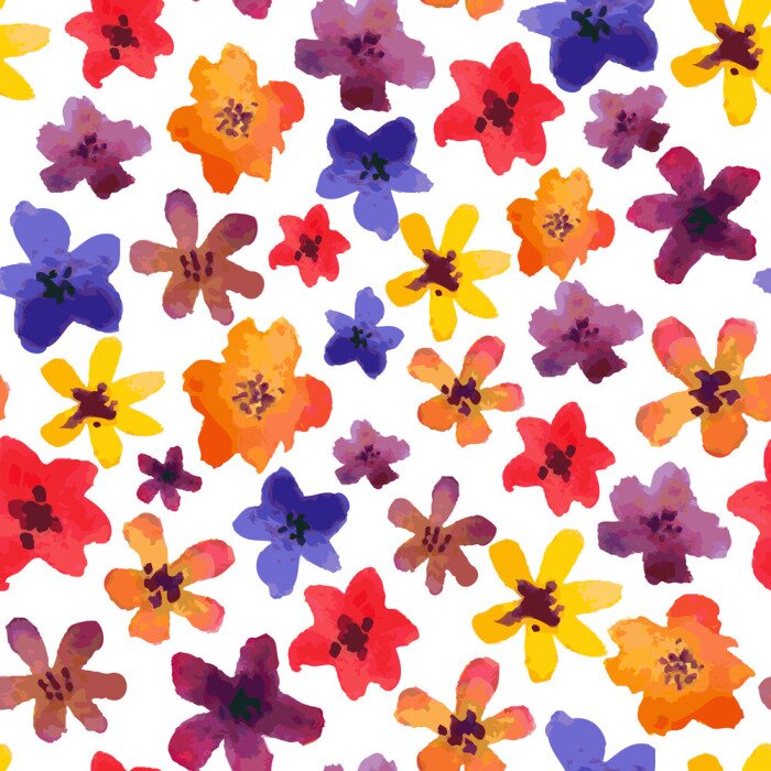 Behang Vector aquarel bloemenpatroon.