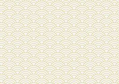 Behang vector background of gold japanese wave pattern