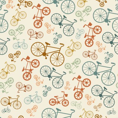 Behang vector bicycle texture, hipster background