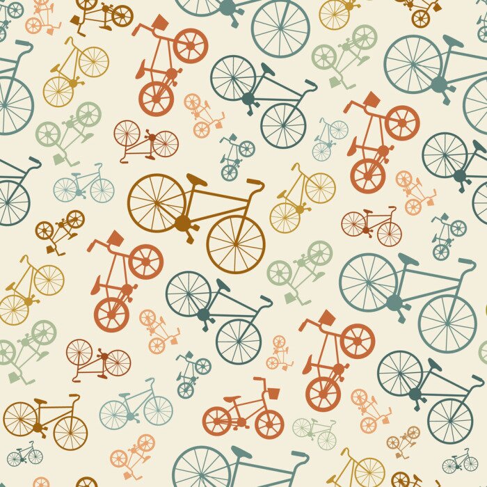 Behang vector bicycle texture, hipster background