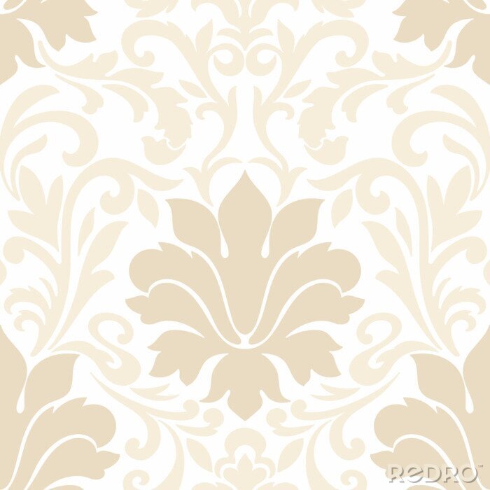 Behang Vector damast naadloos patroon element. Klassieke luxe ouderwetse damast ornament, koninklijke Victoriaanse naadloze textuur voor wallpapers, textiel, wrapping. Uitstekende bloemen barok sjabloon