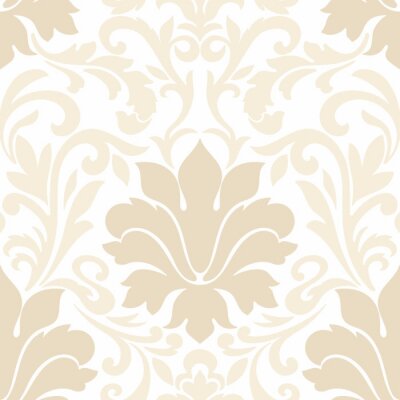 Behang Vector damast naadloos patroon element. Klassieke luxe ouderwetse damast ornament, koninklijke Victoriaanse naadloze textuur voor wallpapers, textiel, wrapping. Uitstekende bloemen barok sjabloon