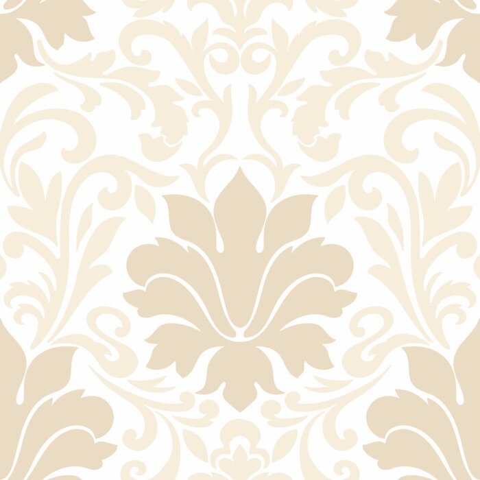 Behang Vector damast naadloos patroon element. Klassieke luxe ouderwetse damast ornament, koninklijke Victoriaanse naadloze textuur voor wallpapers, textiel, wrapping. Uitstekende bloemen barok sjabloon