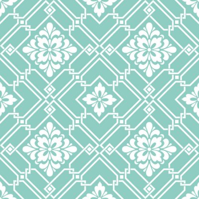 Behang Vector damast naadloze patroon achtergrond. Klassieke luxe ouderwetse damast ornament, koninklijke Victoriaanse naadloze textuur voor wallpapers, textiel, wrapping. Uitstekende bloemen barok sjabloon.