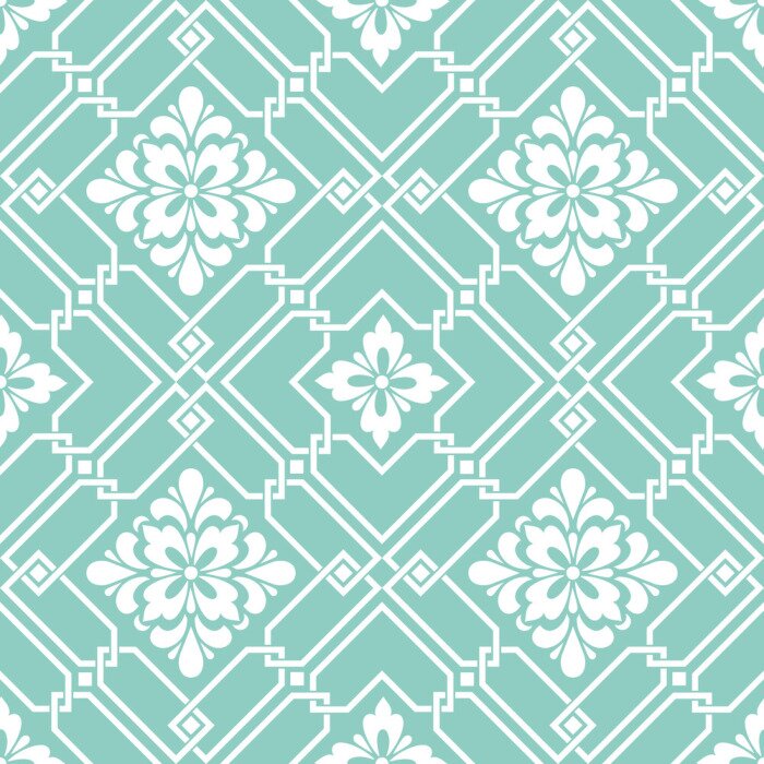 Behang Vector damast naadloze patroon achtergrond. Klassieke luxe ouderwetse damast ornament, koninklijke Victoriaanse naadloze textuur voor wallpapers, textiel, wrapping. Uitstekende bloemen barok sjabloon.
