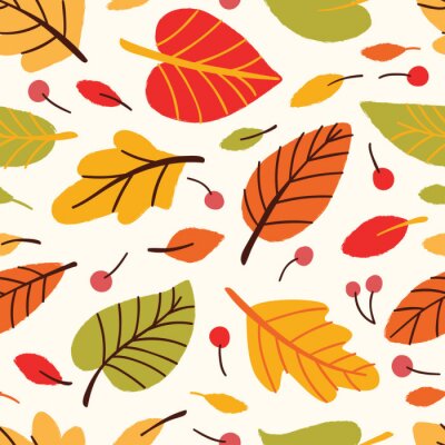 Behang Vector eamless patroon met bladeren