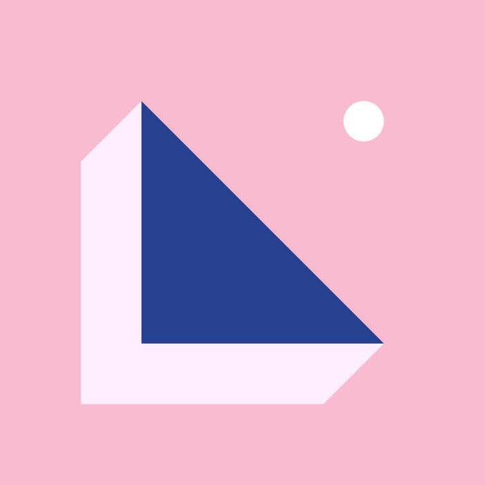 Behang Vector Geometric Background in Material Design style. Universal Simple Minimalistic Colorful Pattern based on Grid and keyline shapes. Artwork for Business Web Presentation Cover Fabric. Indigo Pink