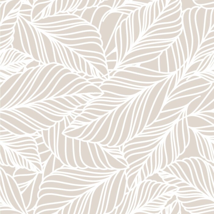 Behang Vector hand drawn doodle leaves seamless pattern. Light pastel b