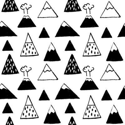 Behang Vector naadloos patroon met bergen