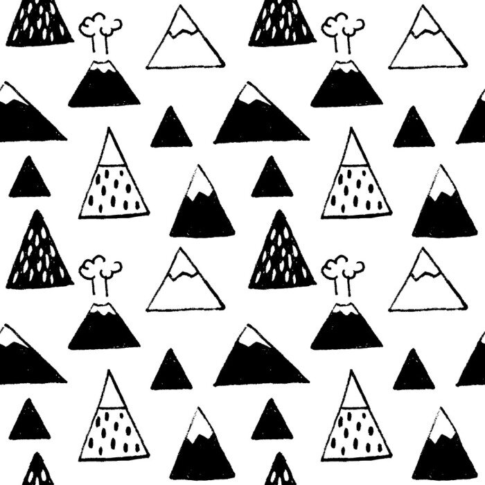 Behang Vector naadloos patroon met bergen