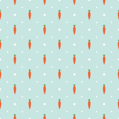 Vector naadloos patroon met wortelen en witte stippen