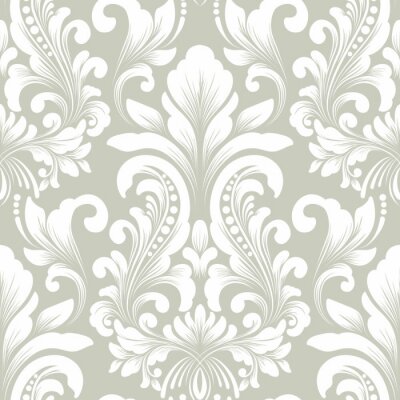 Behang Vector naadloos patroon toe element. Klassieke luxe ouderwetse damastornament, Royal Victorian naadloze textuur voor achtergronden, textiel, verpakking. Exquisite florale barok template.