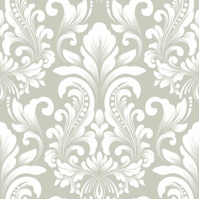 Behang Vector naadloos patroon toe element. Klassieke luxe ouderwetse damastornament, Royal Victorian naadloze textuur voor achtergronden, textiel, verpakking. Exquisite florale barok template.