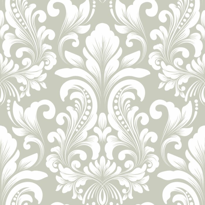 Behang Vector naadloos patroon toe element. Klassieke luxe ouderwetse damastornament, Royal Victorian naadloze textuur voor achtergronden, textiel, verpakking. Exquisite florale barok template.