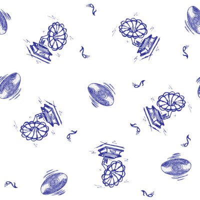 Behang Vector naadloos retro patroon, op het muzikale thema. Kan worden gebruikt voor webpagina-achtergrond, opvulpatronen, achtergrond, oppervlaktestructuren.