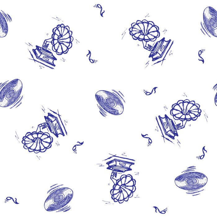 Behang Vector naadloos retro patroon, op het muzikale thema. Kan worden gebruikt voor webpagina-achtergrond, opvulpatronen, achtergrond, oppervlaktestructuren.