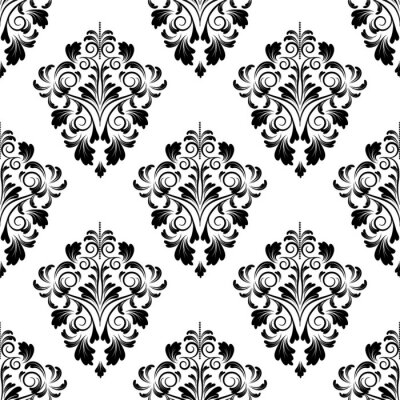 Behang vector naadloze achtergrond. damast patroon. bloem behang