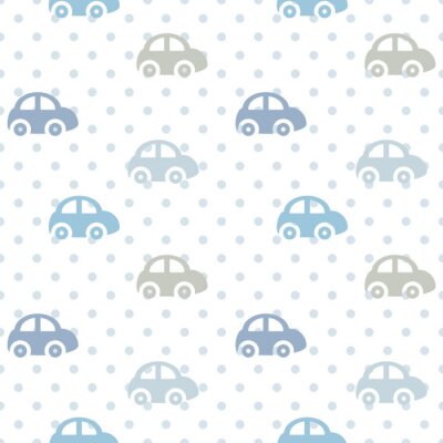 Behang vector naadloze kleur kinderpatronen auto's