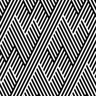 Behang Vector naadloze textuur. Geometrische abstracte achtergrond. Monochrome herhalend patroon van gebroken lijnen.