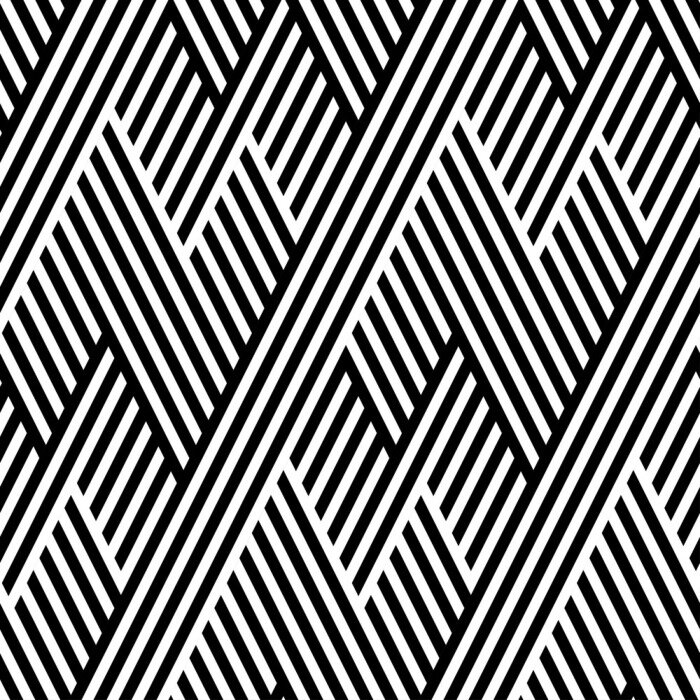 Behang Vector naadloze textuur. Geometrische abstracte achtergrond. Monochrome herhalend patroon van gebroken lijnen.