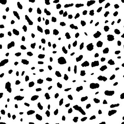 Behang Vector naadloze zwart-wit patroon van wilde kat