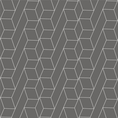 Behang Vector outline 3d geometric pattern seamless retro style for textiles, book cover design, website, wallpaper, packaging, corporate background.