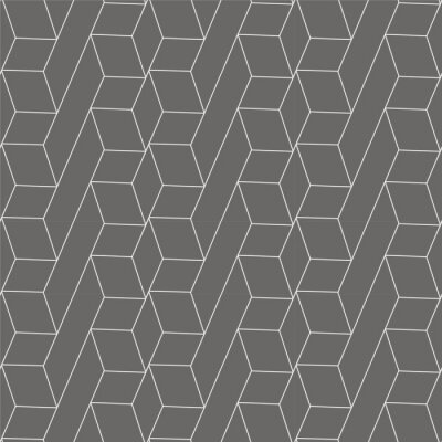 Behang Vector outline 3d geometric pattern seamless retro style for textiles, book cover design, website, wallpaper, packaging, corporate background.