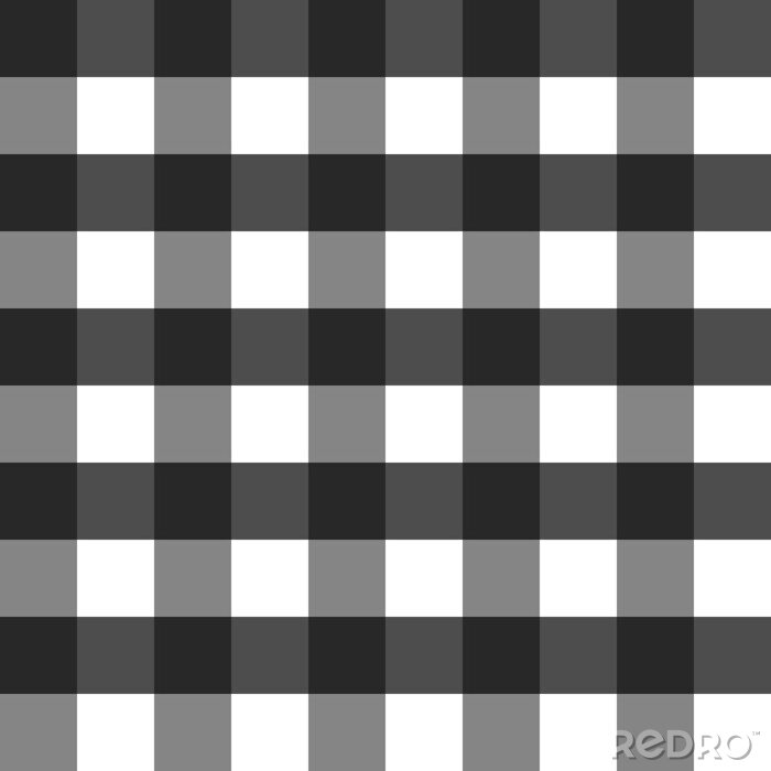 Behang Vector seamless pattern of black and white plaid.