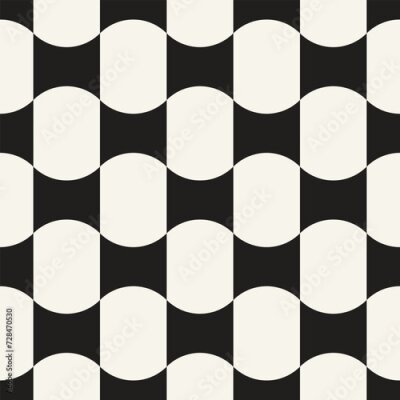 Behang Vector seamless pattern. Repeating geometric elements. Stylish monochrome background design.