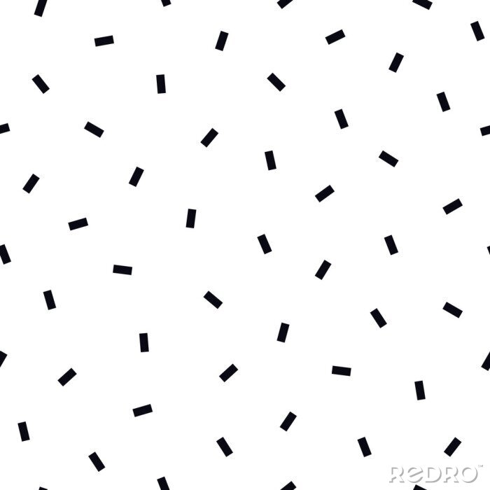 Behang Vector simple seamless pattern with black rectangles. Repeatable white minimalistic background. Modern stylish texture. Memphis design - fashion style 80-90s
