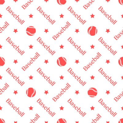 Behang Vector sports seamless pattern with baseball balls