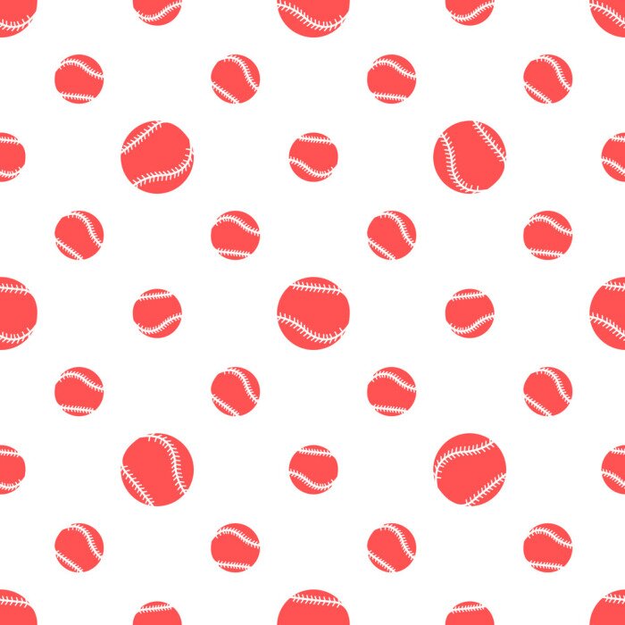 Behang Vector sports seamless pattern with baseball balls