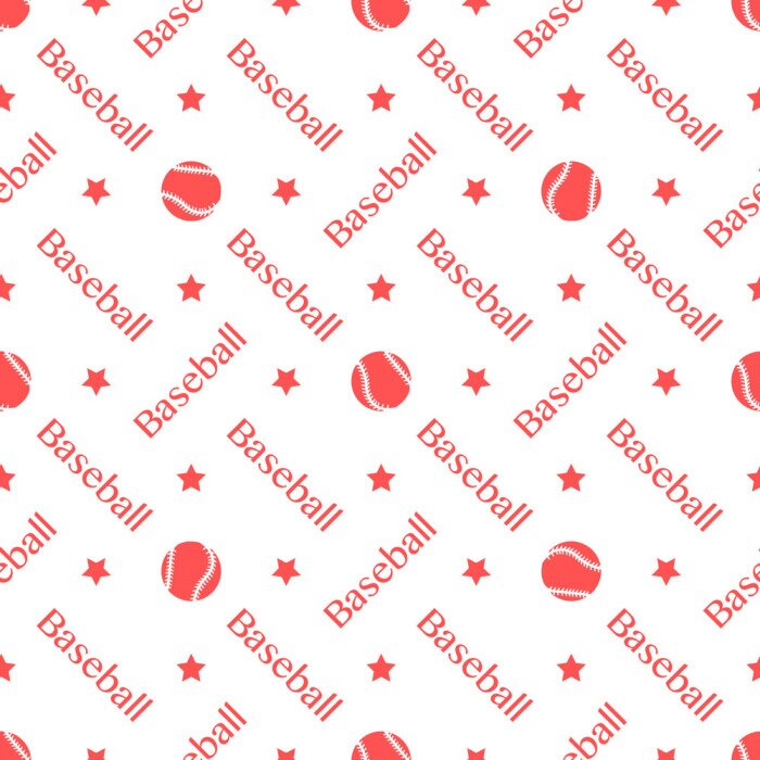 Behang Vector sports seamless pattern with baseball balls
