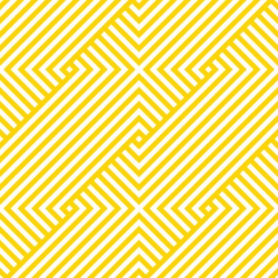 Behang Vector yellow geometric pattern. Seamless braided pattern.