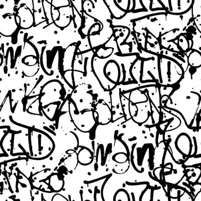 Sticker Vectorgraffiti naadloos patroon met abstracte markeringen
