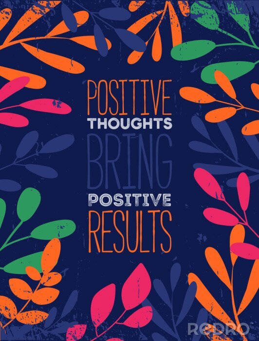 Behang Veelkleurige afbeeldingen over positief denken
