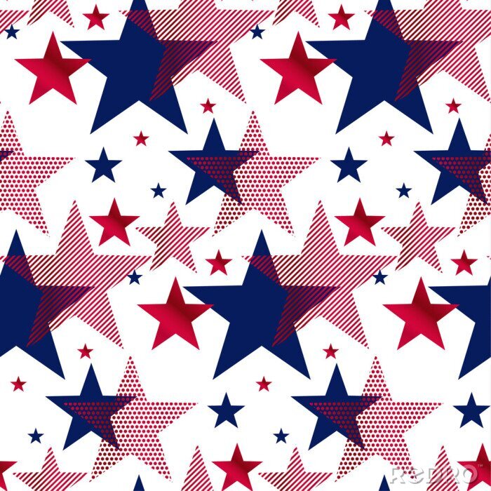 Behang Verenigde Staten nationale symbool sterren naadloze patroon.