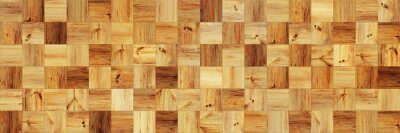 Behang Verschillend gekleurd hout - vierkante planken