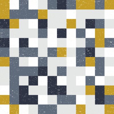 Behang Verschillende gekleurde vintage vierkanten