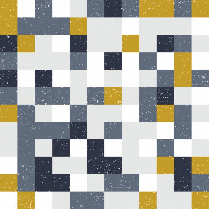 Behang Verschillende gekleurde vintage vierkanten