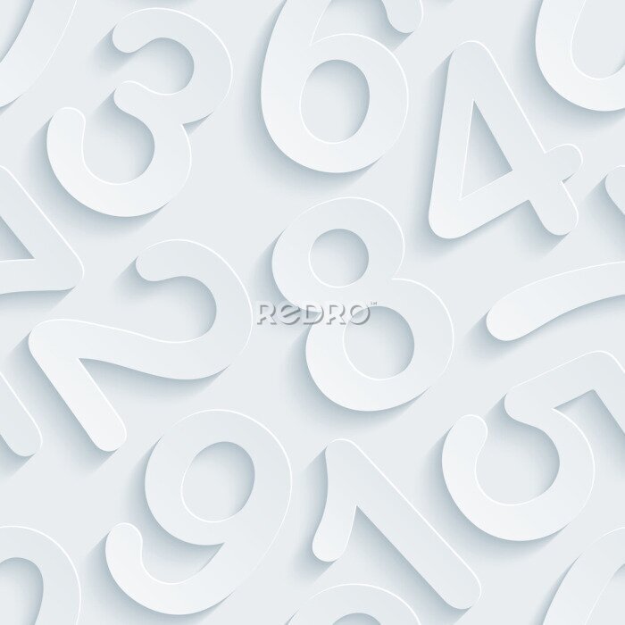 Behang Verschillende wetenschappelijke gebieden Drie-dimensionale witte nummers