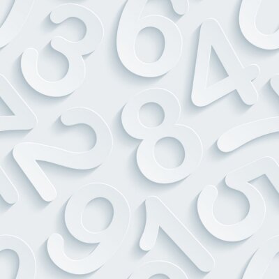 Behang Verschillende wetenschappelijke gebieden Drie-dimensionale witte nummers