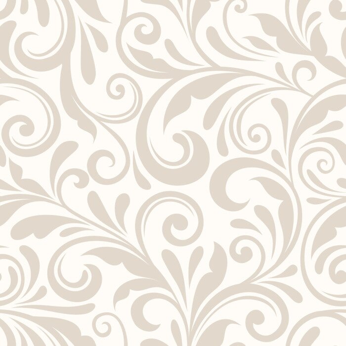 Behang Vintage naadloze beige bloemmotief. Vector illustratie.