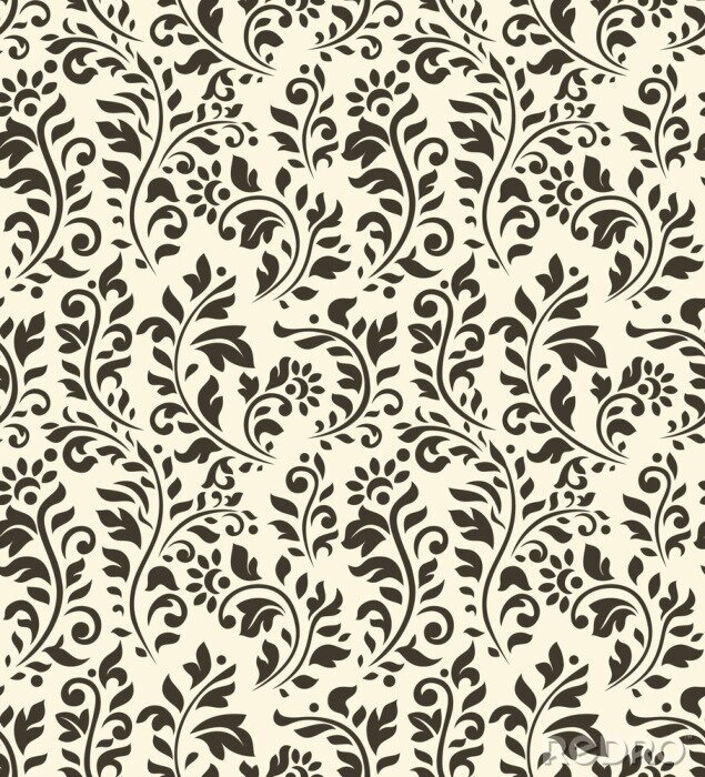 Behang Vintage naadloze patroon