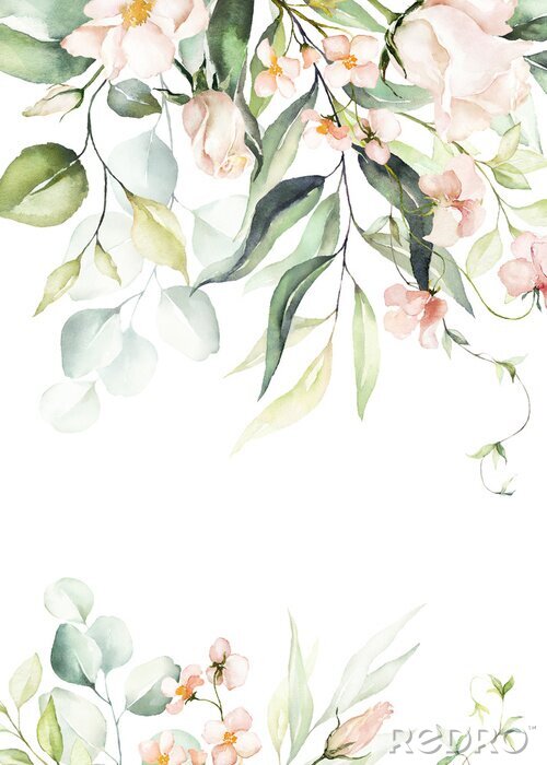 Behang Vintage planten in pastel esthetiek